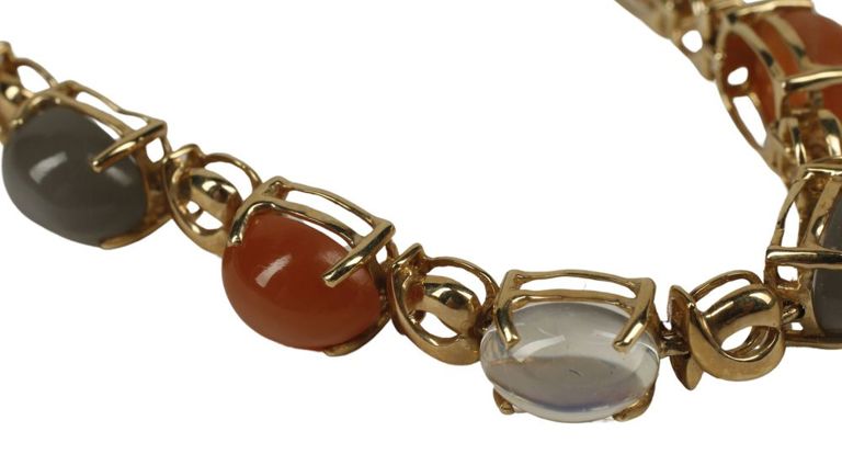 14k yellow gold moonstone bracelet