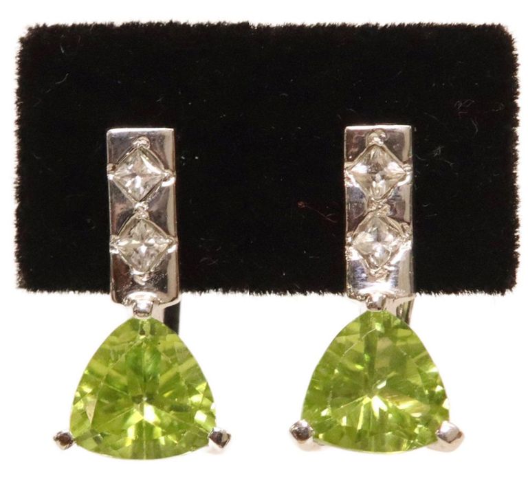 Estate 18k white gold earrings