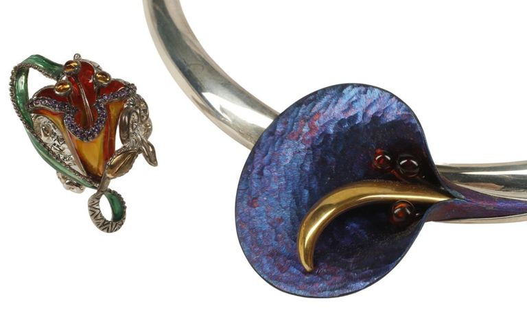 Estate designer sterling silver jewelry group