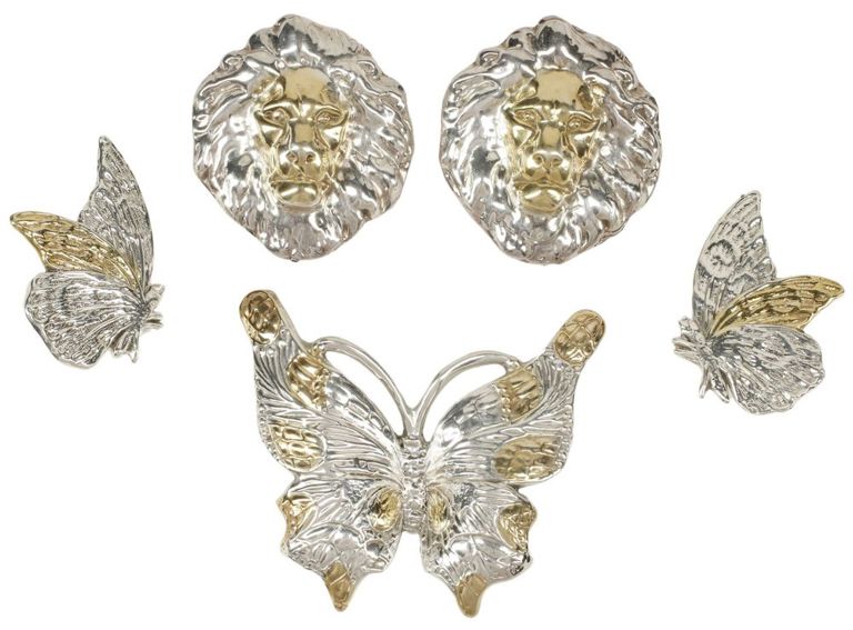 Sterling silver and parcel gilt hollow statement jewelry
