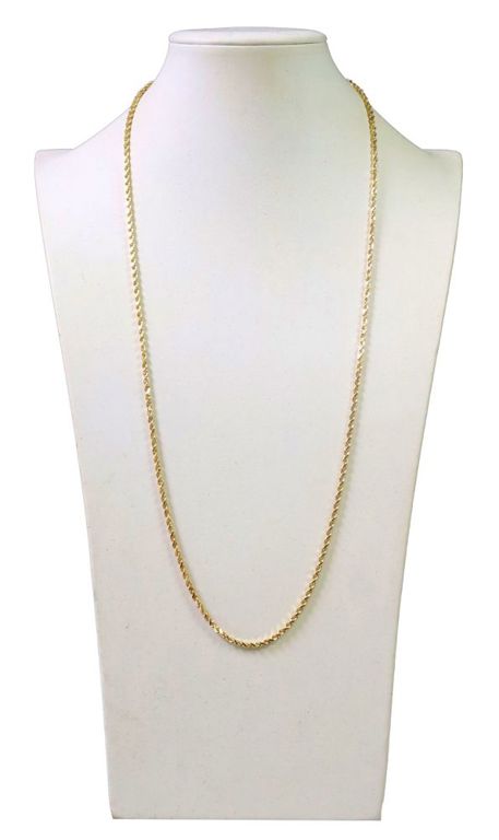 Estate 14k yellow gold rope chain necklace