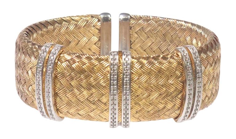 Estate Charles Garnier 'Glamour' sterling silver mesh cuff