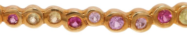 Ippolita 18k yellow gold multicolor sapphire Starlet Bangle