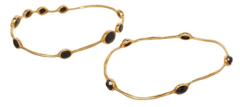 Ippolita 18k gold and black onyx Rock Candy bangles