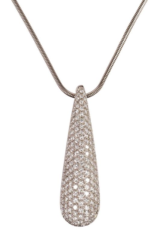 18k white gold pendant necklace
