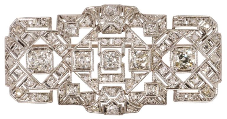 Platinum diamond brooch