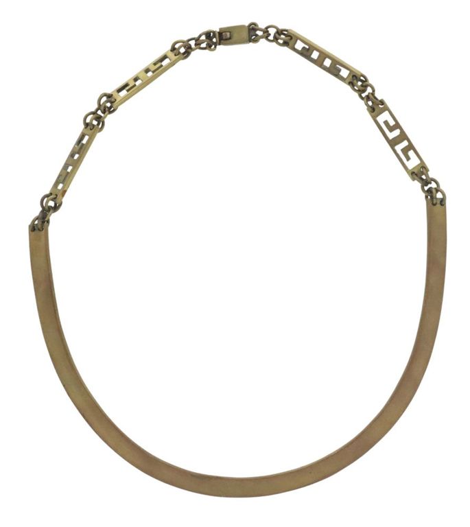 Erika Hult de Corral Taxco brass choker necklace