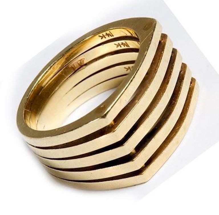 Ladies 14kt Yellow Gold Stacked Estate Ring