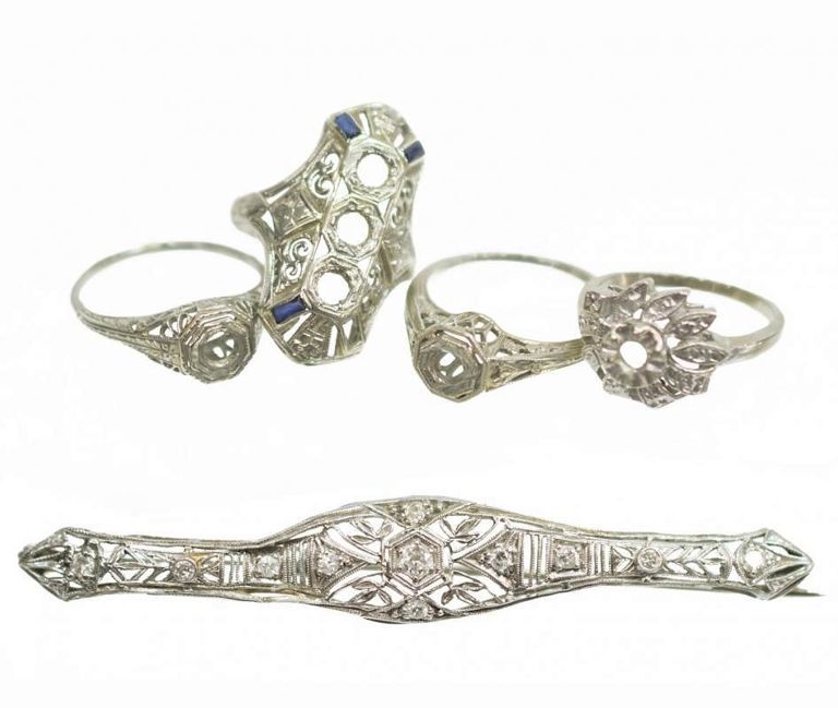 Collection Estate Scrap Gold & Plate Jewelry