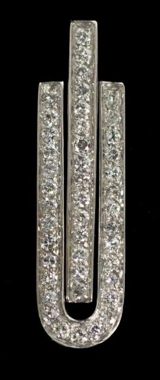 Ladies 14kt White Gold Diamond Set Modern Pendant