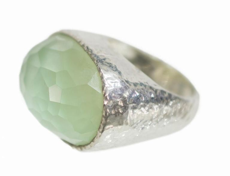 Ippolita Hammered Sterling Faceted Gemstone Ring