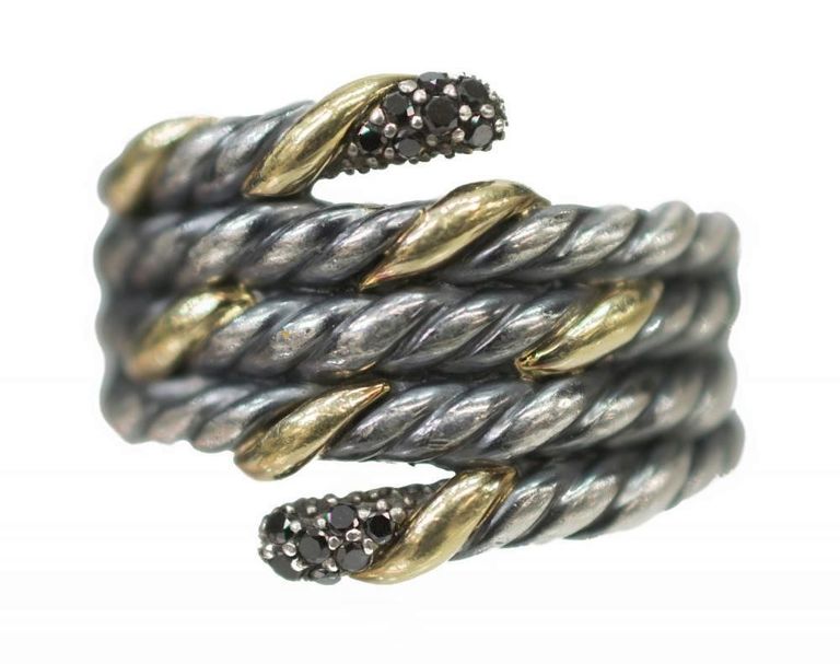 David Yurman Black Diamond, 18kt Gold Ring