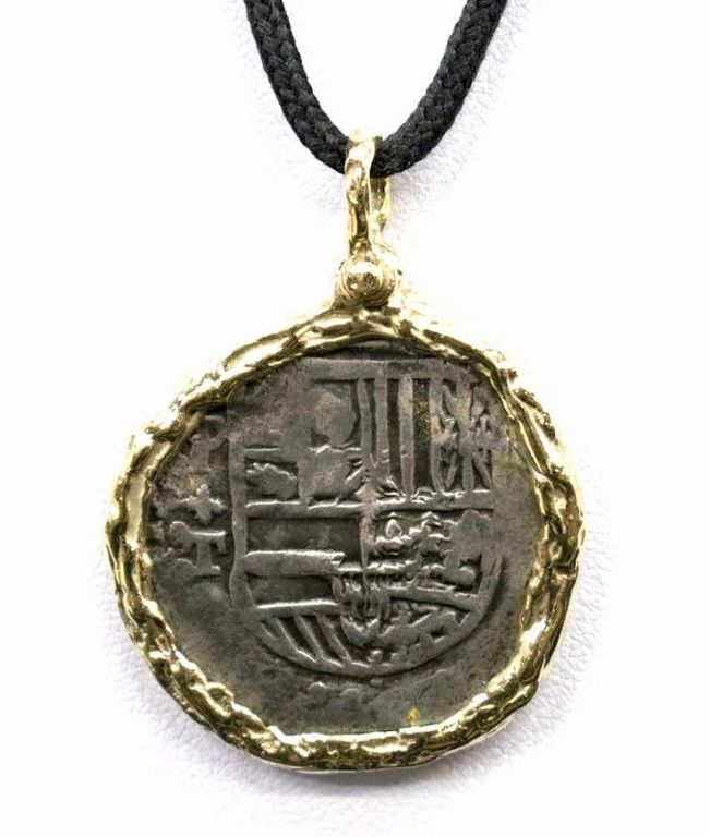 Atchoa Shipwreck Gold &silver 4 Reale Coin Pendant