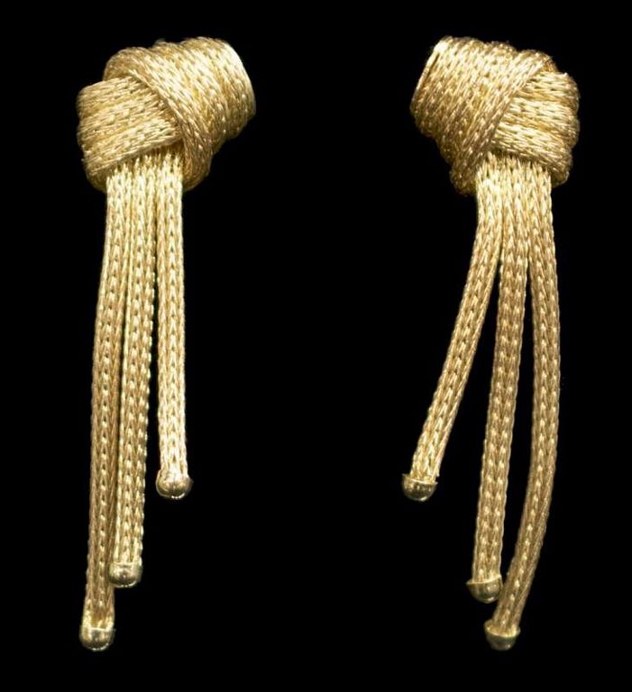 Ladies Estate 14kt Gold Knot Earrings