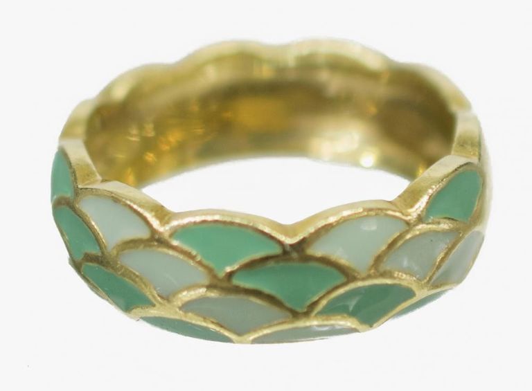 Hidalgo 18kt Yellow Gold & Enamel Estate Ring