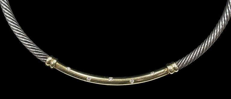 David Yurman 14kt, Sterling & Diamond Necklace