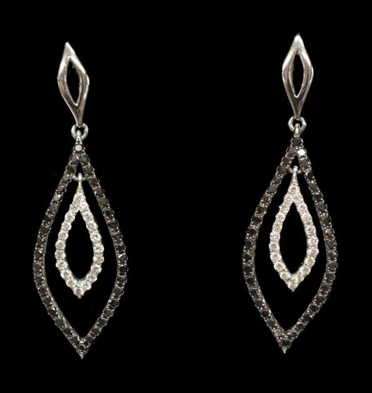 Estate Effy Bh White Gold & Diamond Earrings