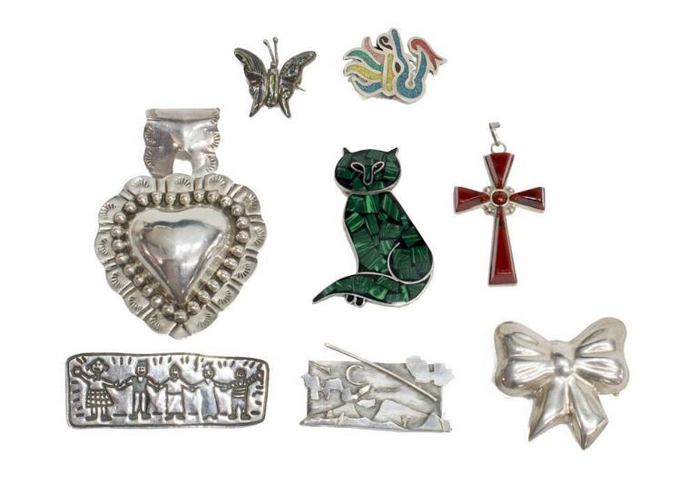 Sterling Silver & Stone Pendants & Brooches