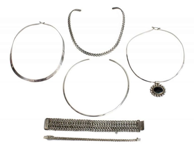 Mexico Sterling Choker Necklaces & Bracelets