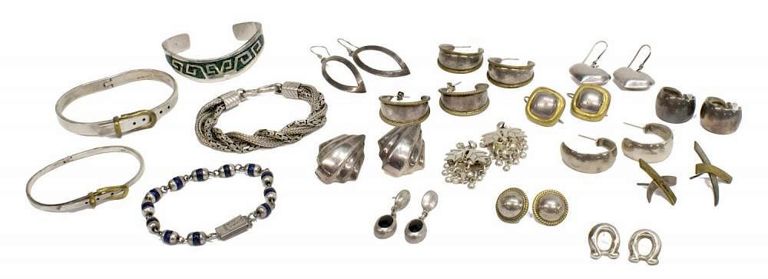 Mexico & Signed Sterling Earrings & Bracelets