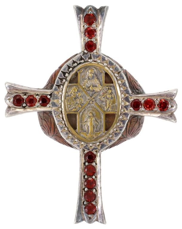 Gent's Pitango Copper Silver Cross Statement Ring