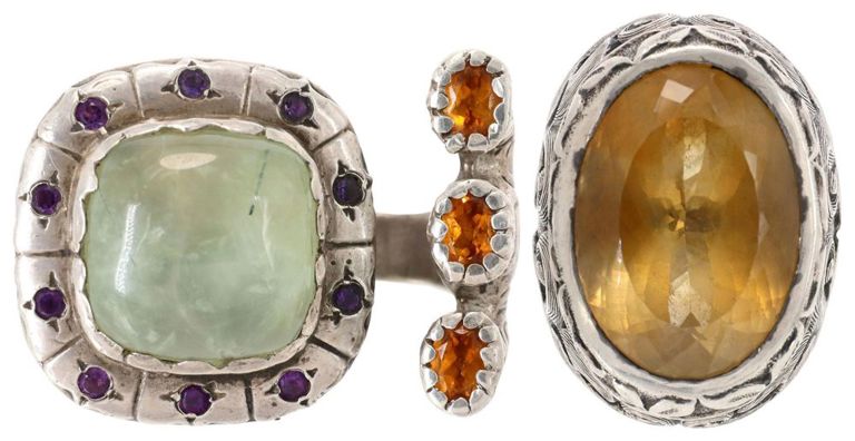 Gent's Pitango Silver Gemstone Statement Rings