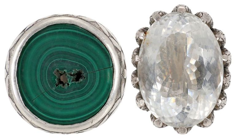 Gent's Pitango Silver Gemstone Statement Rings