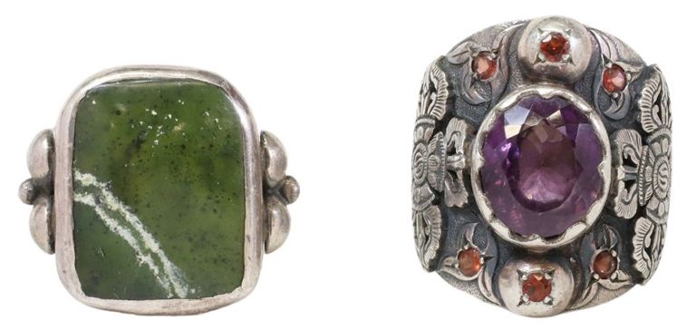 Gent's Pitango Silver Gemstone Statement Rings