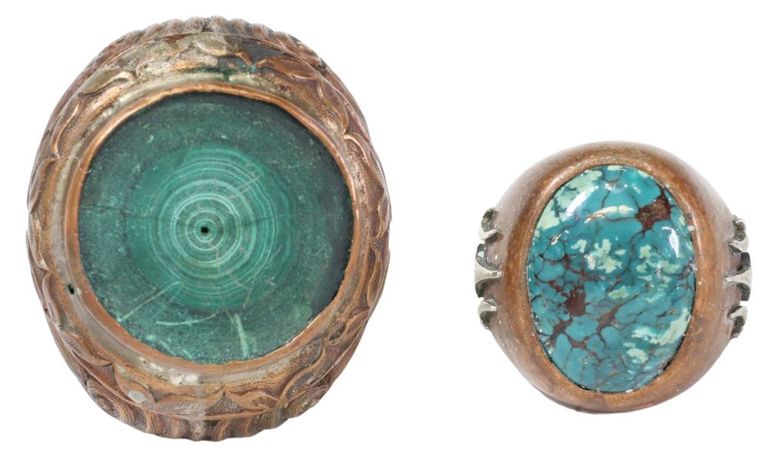 Gent's Pitango Copper Gemstone Statement Rings