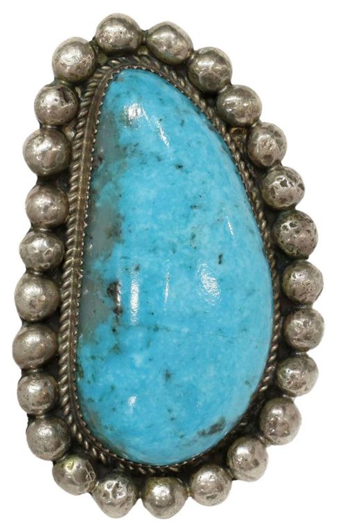 Gent's Native American Turquoise Sterling Ring