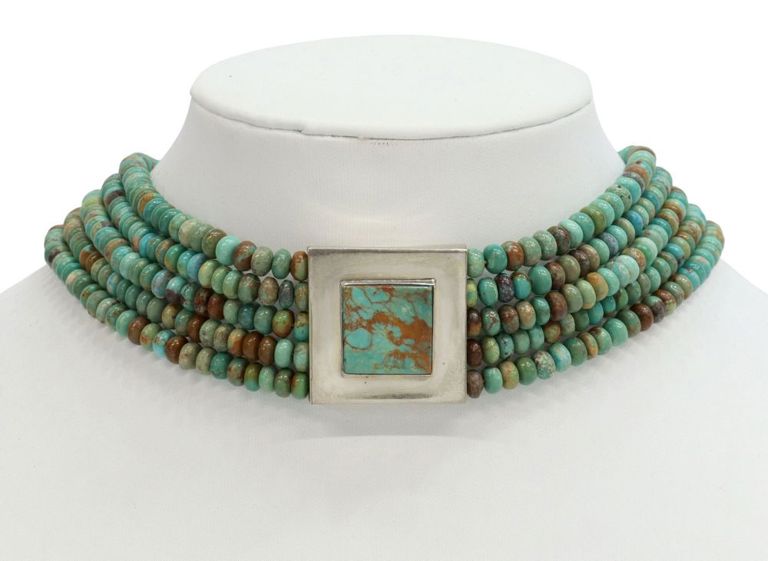 Tony Aguilar Jr. Sterling & Turquoise Choker