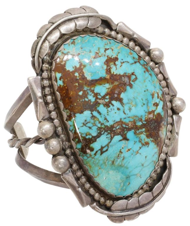 Native American Silver & Turquoise Cuff