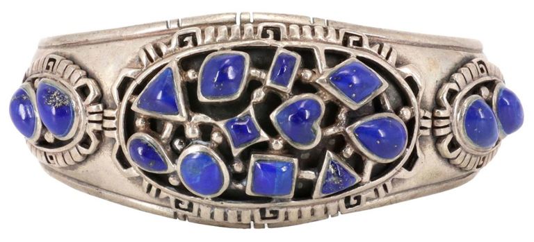 Sterling Silver & Lapis Lazuli Cuff Bracelet