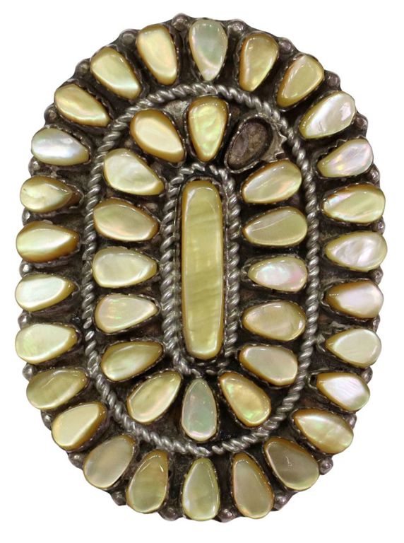 Griffin & Vangie Tsabetsaye Zuni Silver Shell Ring
