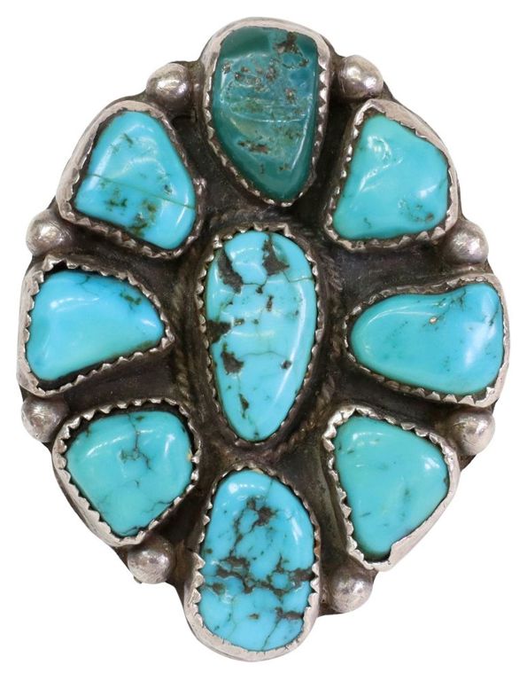 Gent's Native American Turquoise Silver Ring