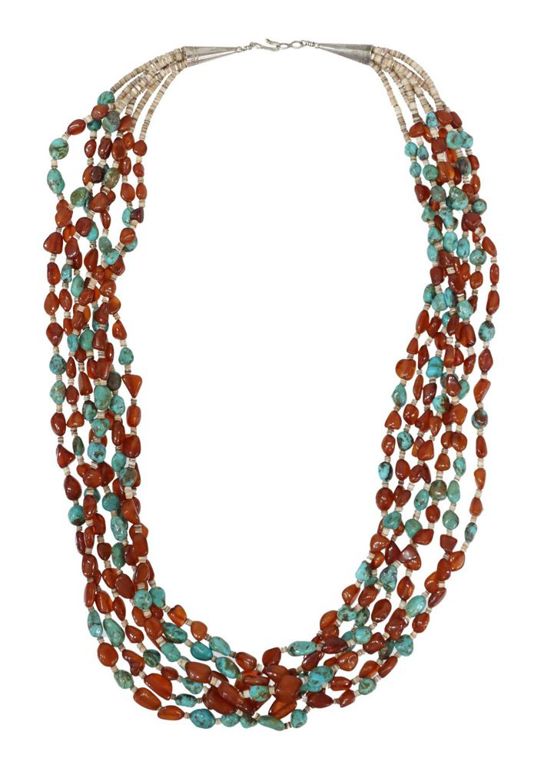 Southwest Multi-Strand Turquoise Beaded Necklace