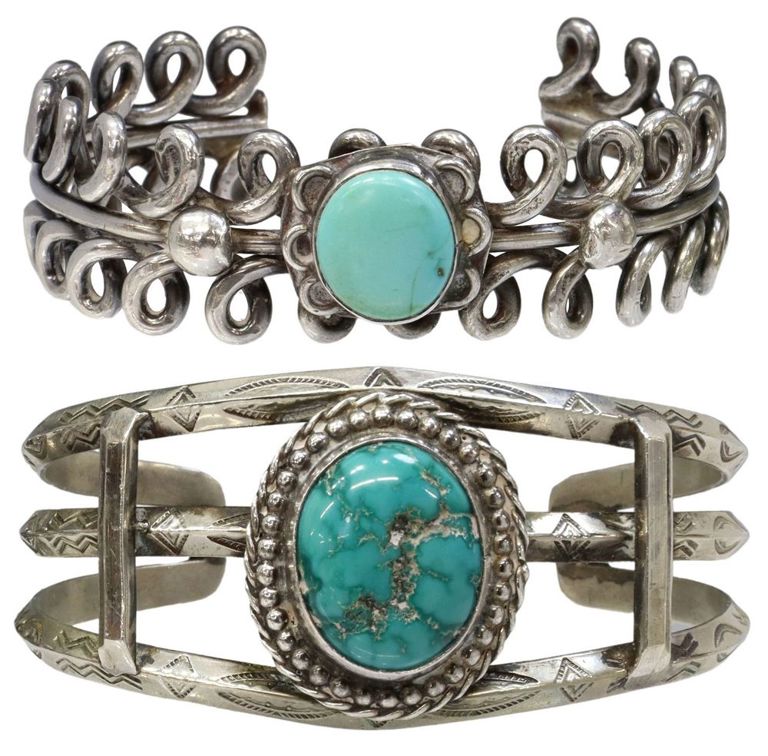 Southwest Style Silver & Turquoise Cuffs