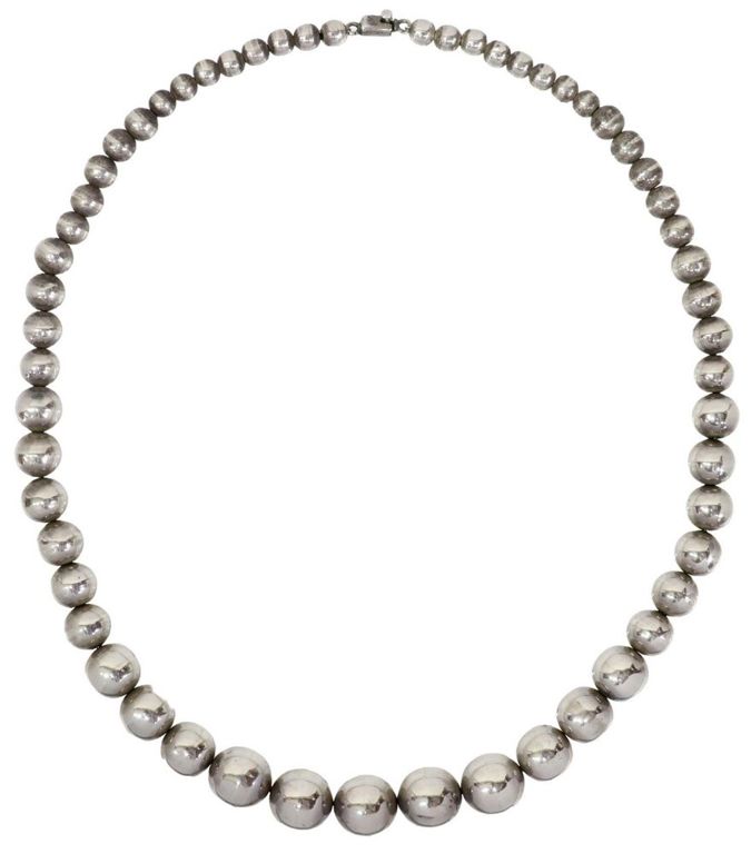 Taxco Mexico Sterling Silver Beaded Necklace