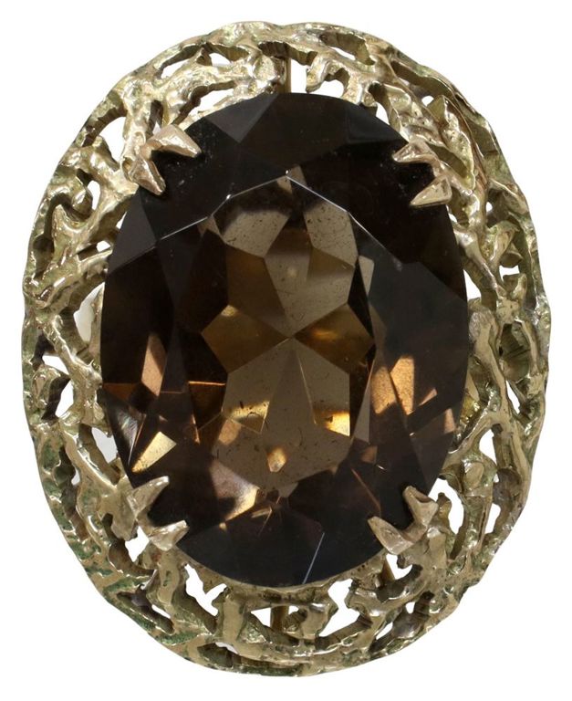 Estate 18kt Yellow Gold & Smoky Quartz Ring