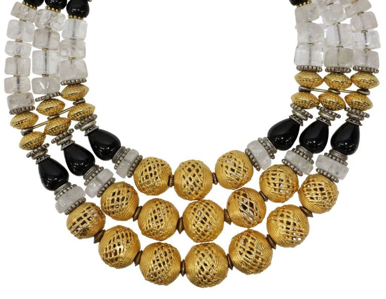 Designer Masha Archer Beaded Statement Necklace