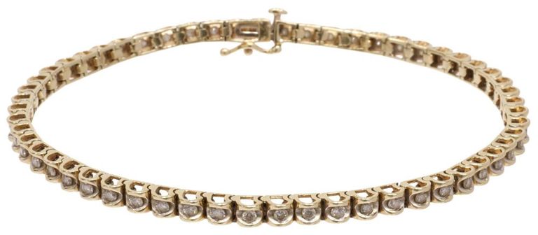Estate 14kt Gold Diamond Tennis Bracelet