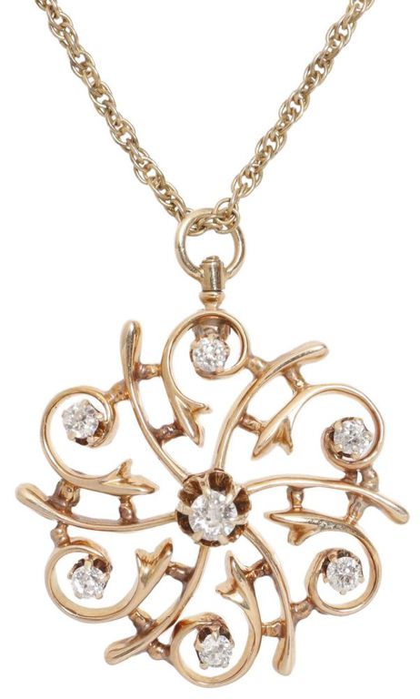 Estate 14kt Yellow Gold & Diamond Pendant