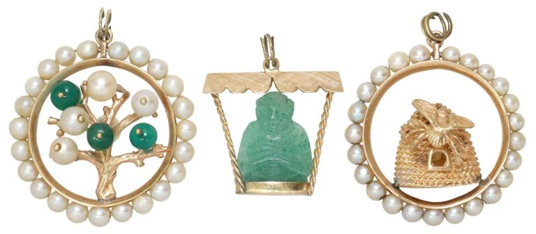Estate 14kt Yellow Gold Pendants/ Charms