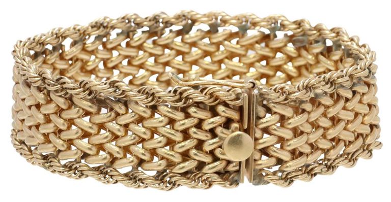 Estate 14kt Yellow Gold Mesh Bracelet