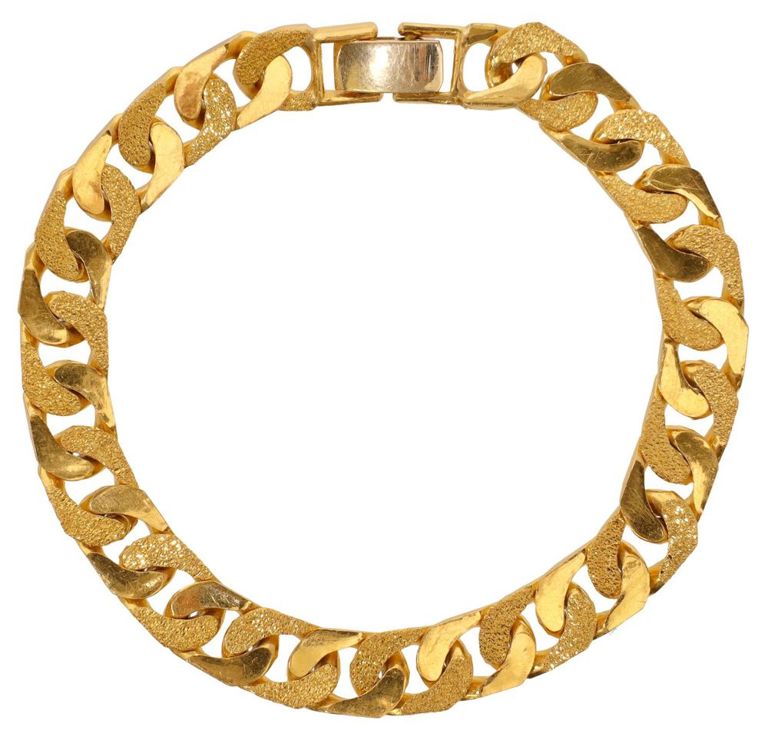 Estate 18kt Yellow Gold Flat Link Bracelet