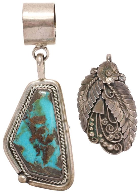 Native American Silver & Turquoise Pendants