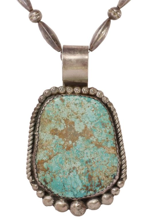 Navajo Sterling & Turquoise Pendant Necklace