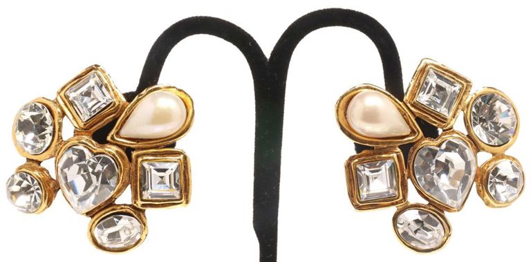 Pair of Vintage Gold-Tone Metal Ear Clips by Christian La Croix