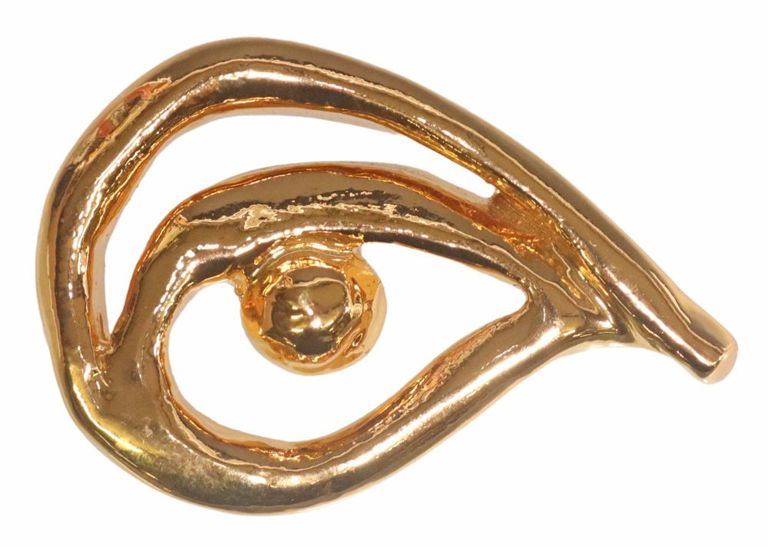 Vintage Gold-Tone Resin Brooch, Eye, by Christian Lacroix