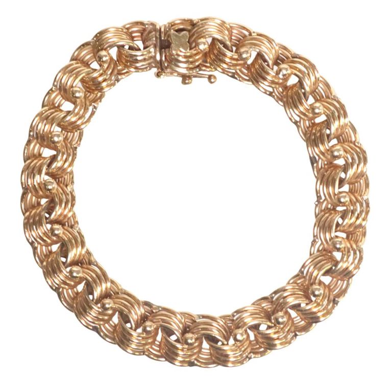 Estate 14kt Yellow Gold Stylized Link Bracelet